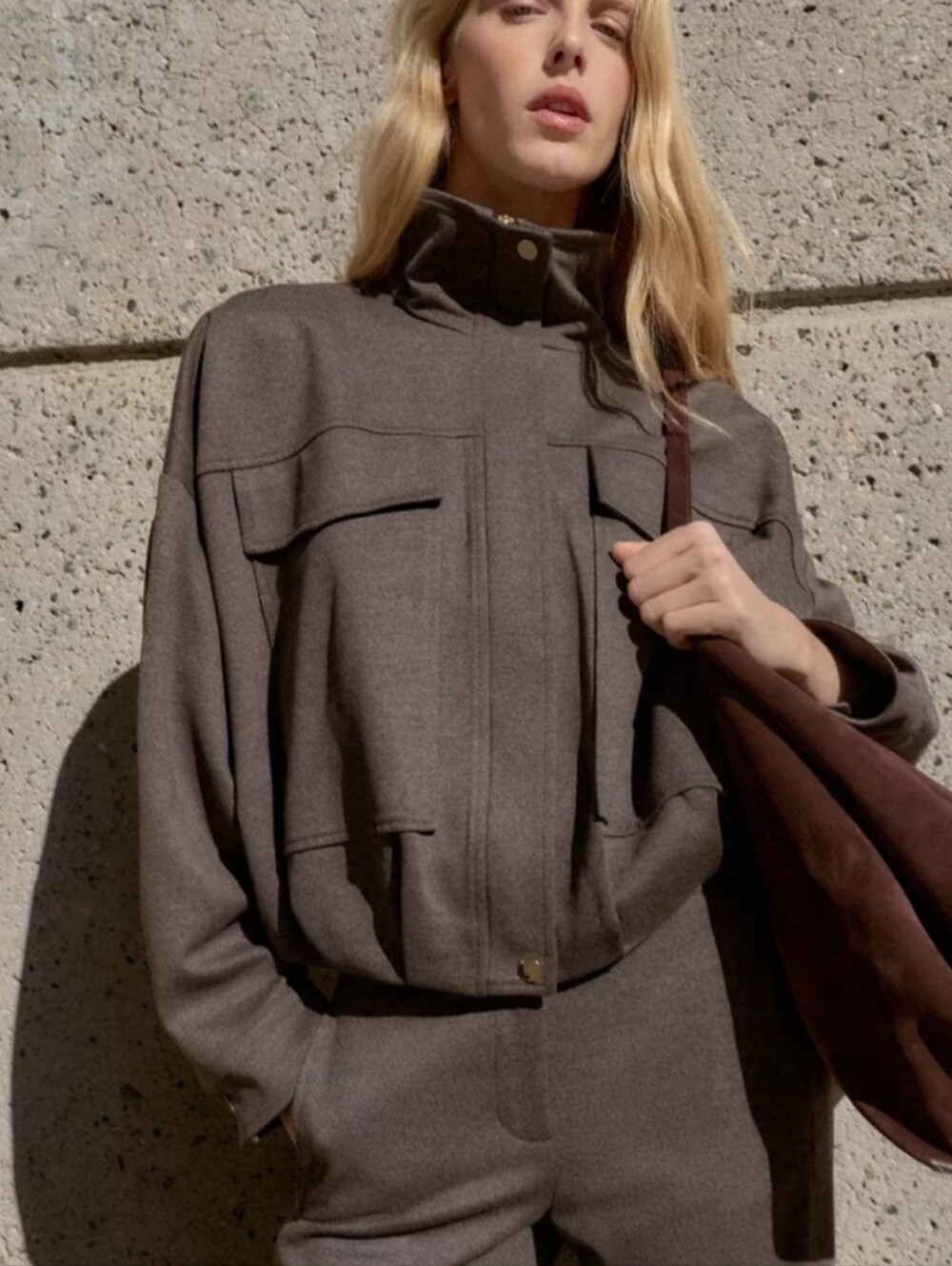 Zara ZaraZara High Collar Bomber Sport Jacket